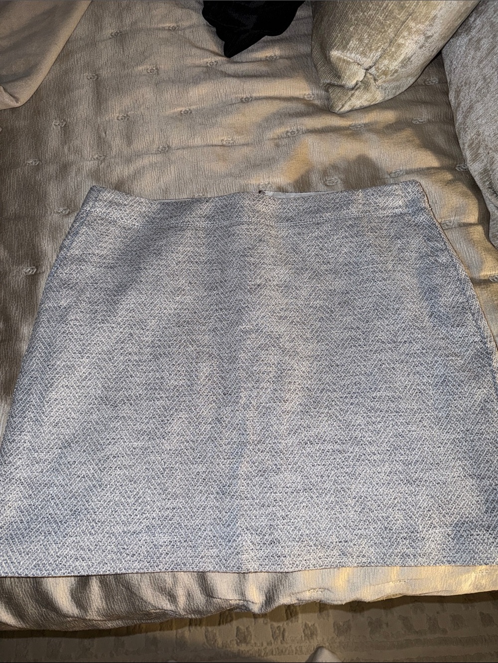 LOFT Light Gray Tweed Mini Skirt
